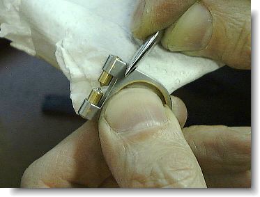 Burnishing the edges of the ring