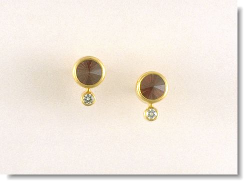 Earrings with Spirit Sun Rhodalite Garnets and Diamonds