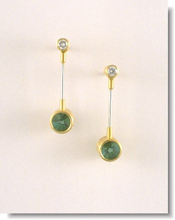 Earrings with Spirit Sun Tourmalines and Diamonds