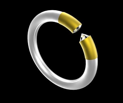 titanium, 18K gold and diamond bracelet
