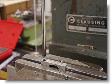 Reaming the holes for the gold tubes