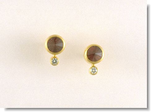 Earrings with Spirit Sun Rhodalite Garnets and Diamonds