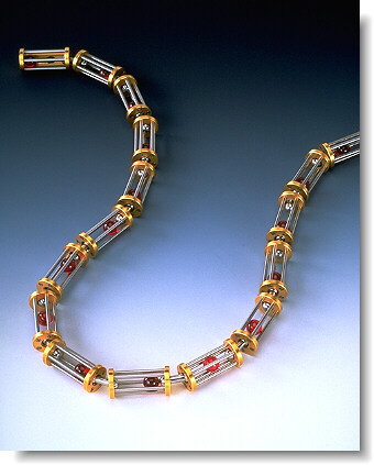 ruby ball necklace with rods