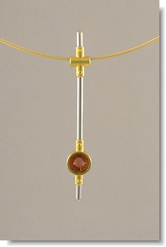 Bar Pendant with Spirit Sun Rhodalite Garnet