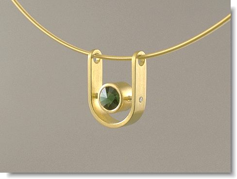U-shaped Pendant with Spirit Sun Tourmaline