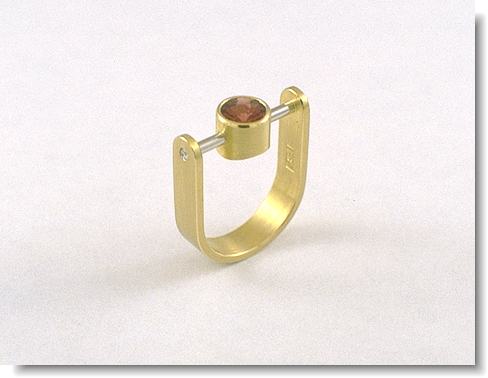 Spirit Sun ring with Rhodalite Garnet